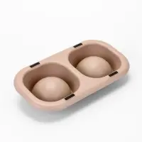 Миска для животных Дубль Мини  0,2 л , Soft-touch,каппучино