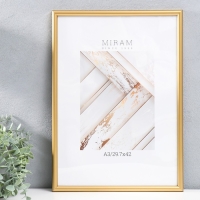 Фоторамка пластик "МИРАМ" 29.7х42 см, (A3) золото (пластиковый экран)
