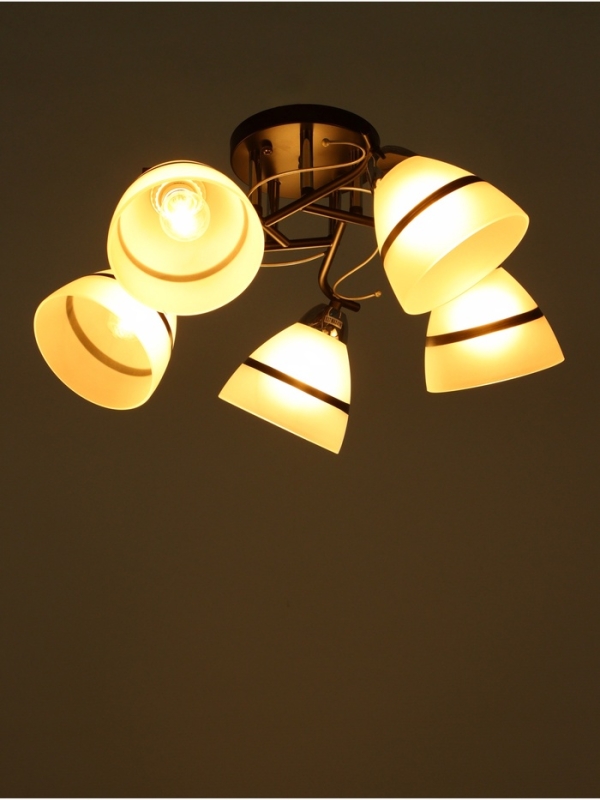 Люстра "Лайма" 5хЕ27 40Вт черно-хромовый 55х55х24 см