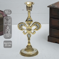 Подсвечник на 1 свечу "Вензель" с перламутром 23 см