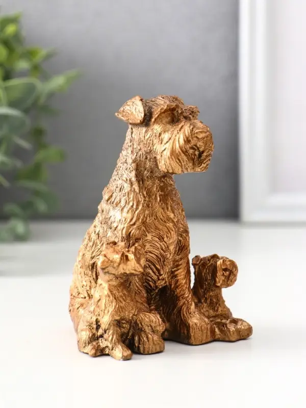 Фигура &laquo;Терьер с щенками&raquo;, 10&times;7&times;7.5 см, бронза