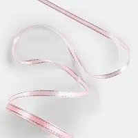 Лента атласная, с серебряным люрексом, 6 мм, 23&plusmn;1 м, розовая №004