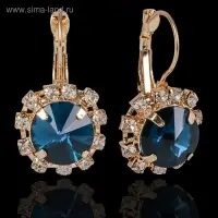 Серьги со стразами &laquo;Круг&raquo; вечеринка, крупный, миксы