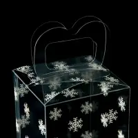 Коробка подарочная новогодняя складная ПВХ &laquo;Снежинки&raquo; 12&times;7&times;7 см