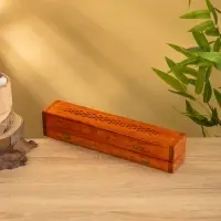 Пенал для благовония двойной с хранением, дерево шишам 30,5 см