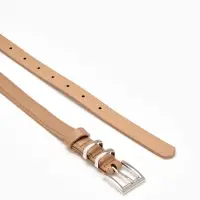 Ремень жен 03-01-02-01, Июнь2502, 2*0,3*110 см, без винта, пряж металл, 1 прокол, бежевый