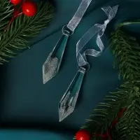 Украшение ёлочное "Льдинка" (набор 2 шт) сосулька грани, 6,5х1 см, прозрачный