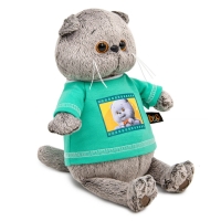 Мягкая игрушка "Басик в лонгсливе с принтом "Мультсериал", 19 см Ksm19-004