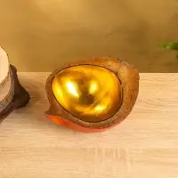 Чаша из кокоса, 19&times;22&times;10 см, красно-золотая