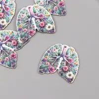 Декор для творчества дерево "Лёгкие. Цветы" 4,2х4,4х0,3 см