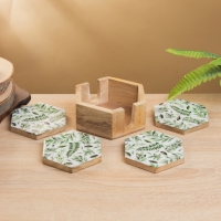 Подставка под горячее (набор 4 шт) "Оливковая ветвь" дерево манго 15х13х5 см