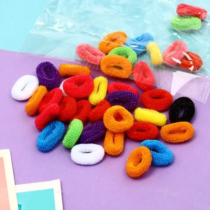 Резинки для волос &laquo;Махрушка&raquo;, набор 40 шт., яркое ассорти, 2 см