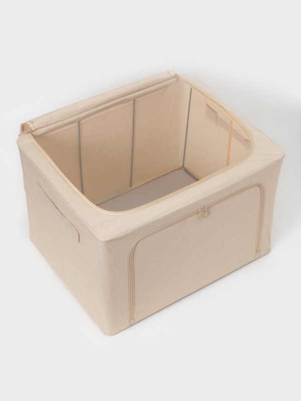 Корф для хранения вещей LaDо́m, размеры 50х40х33 см, цвет бежевый, материал батист