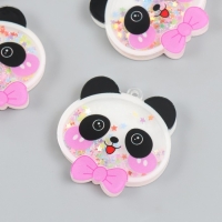 Шейкер для творчества акрил "Панда с бантом" с глиттером набор 5 шт 0,6х4,4х4,3 см