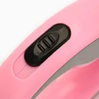 Рулетка - поводок для собак, лента 3 м, розовая/серая