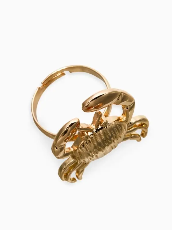 Кольцо "Краб", безразмерное, цвет золото