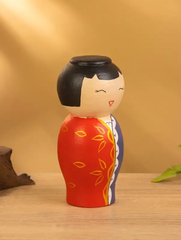 Деревянная кукла кокеши "Такаши" 7х7,5х15 см