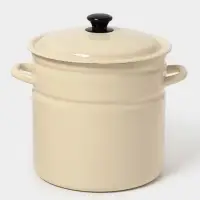 Кастр.цил.борт. 12л (слоновая)Без декора