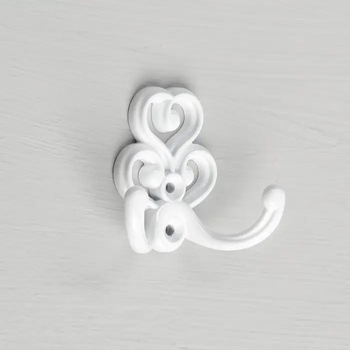 Крючок-вешалка ТУНДРА №41, полимер белый, 1 шт.