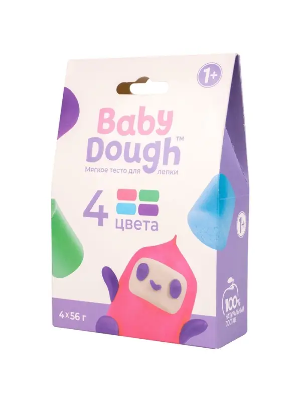 Тесто BabyDough 4 шт в коробке розовый щипок №1