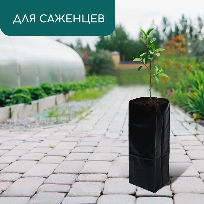 Пакет для рассады, 10 л, 14&times;45 см, полиэтилен, толщина 120 мкм, с перфорацией, чёрный, Greengo