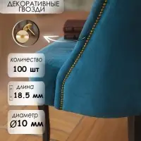 Гвозди ТУНДРА, декоративные, обивочные, 10&times;18.5 мм, золото, 100 шт.