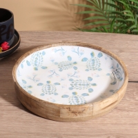 Блюдо "Черепаха и цветы" дерево манго 25х25х4,5 см