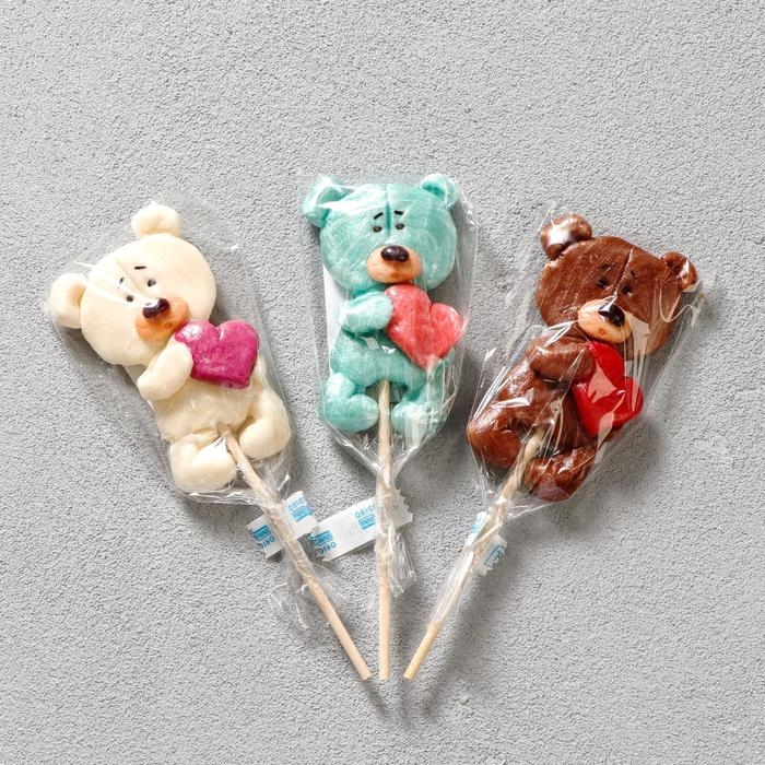 Леденец ручной работы &laquo;Мишка с сердцем&raquo; 30 г, микс
