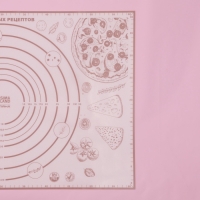 Коврик для выпечки и раскатки теста с разметкой Доляна &laquo;Пицца&raquo;, армированный, силикон, 60&times;40&times;0,04 см, белый/кофейный