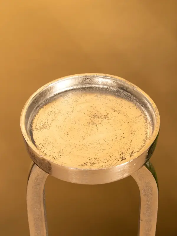 Подсвечник "Эллипс" 9х8,5х24,5 см, d 7,5 см, алюминий, мрамор