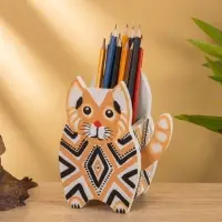 Подставка под ручки "Котик" албезия 12х8х15 см