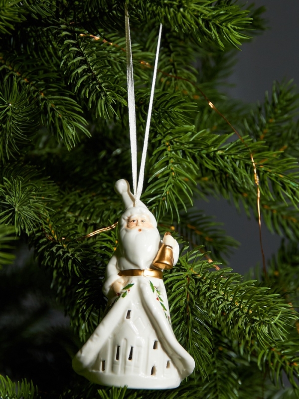 Светодиодная подвеска "Дед Мороз в белом" 10.8х6.4х5, 1 LED, LR44x3(в компл.), Т/БЕЛЫЙ