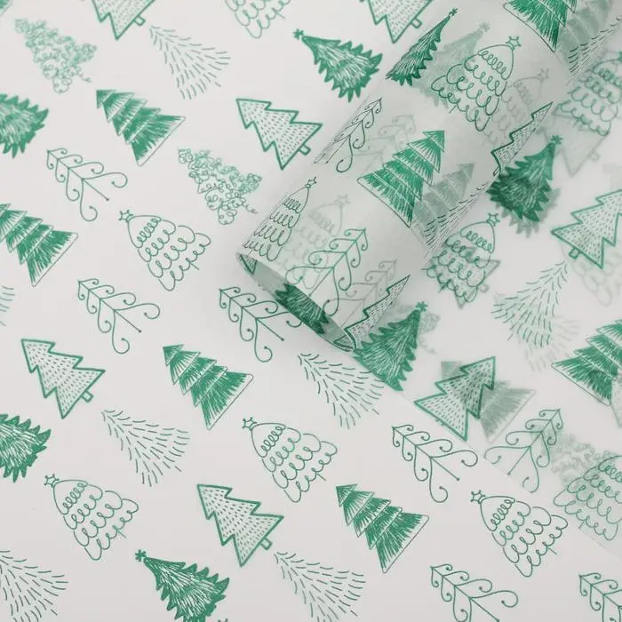 Бумага упаковочная тишью &laquo;Ёлочки&raquo;, 50 х 66 см