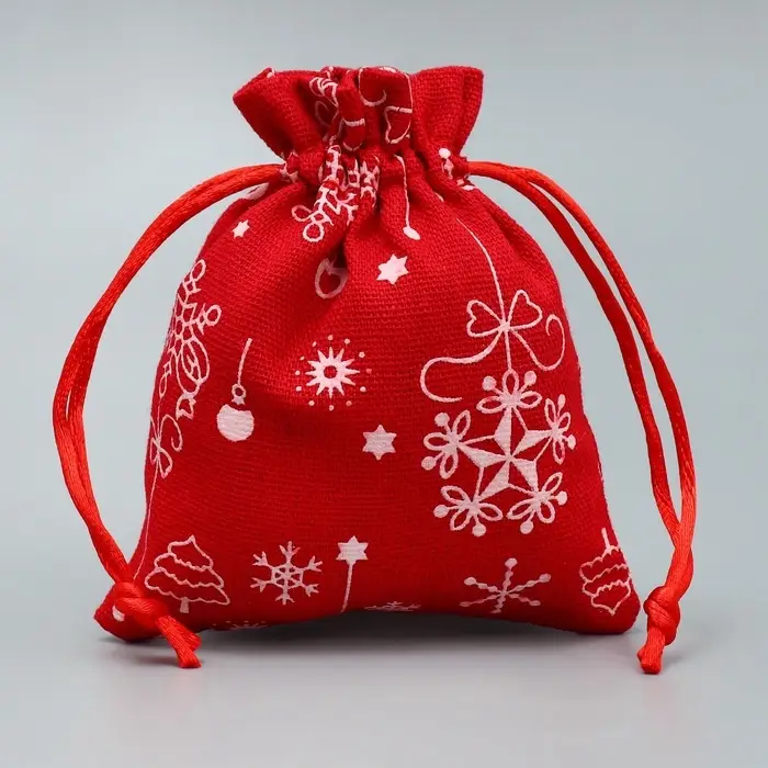 Мешочек подарочный холща &laquo;Морозко&raquo;, 10 х 12 см +/- 1.5 см