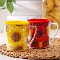 Термокружка пластиковая &laquo;Соцветие&raquo;, 400 мл, МИКС