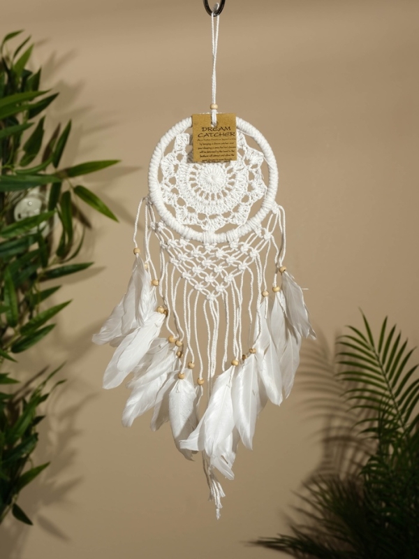 Ловец снов "Белый цветочек" 12х50 см.