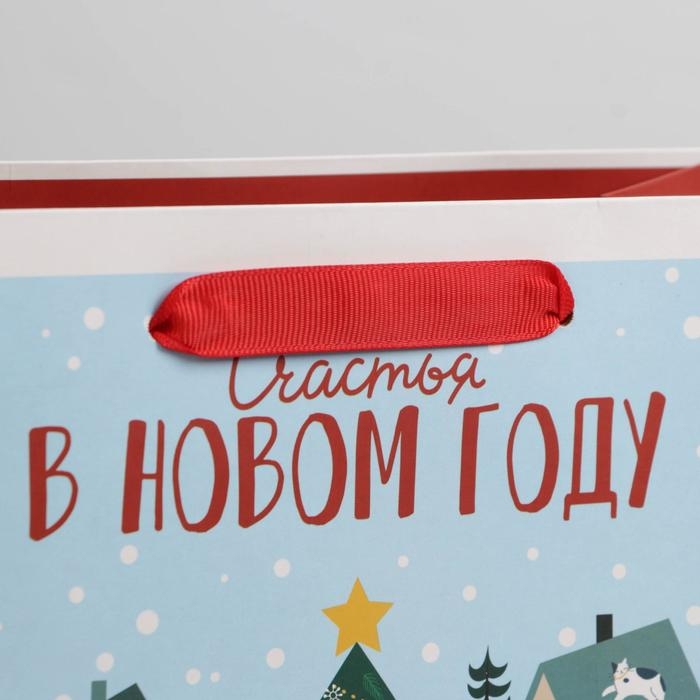 Пакет подарочный новогодний ламинированный &laquo;Новогодний город&raquo;, ML 23 х 27 х 11.5 см