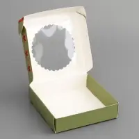 Коробка подарочная сборная с окном, упаковка, &laquo;С 23 Февраля&raquo;, 11.5&times;11.5&times;3 см