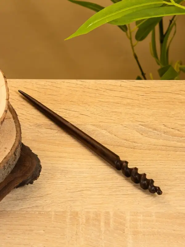 Заколка для волос фигурная, дерево Соно, 20 см, цв. тёмно-коричневый