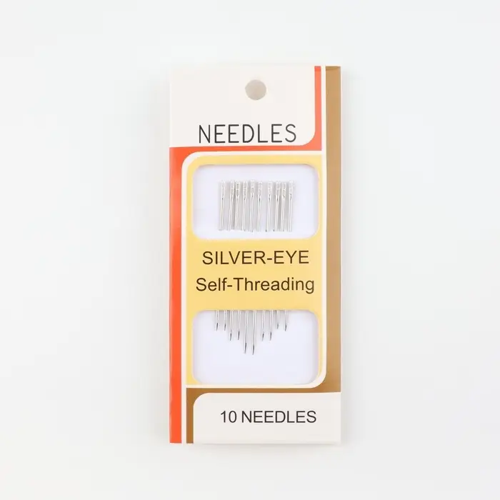 Иглы швейные, d=0.83 мм, 3.6 - 4.2 см, самовдеваемые, 10 шт.