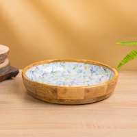 Блюдо "Оттенки сирени" дерево манго 25х25х4,5 см