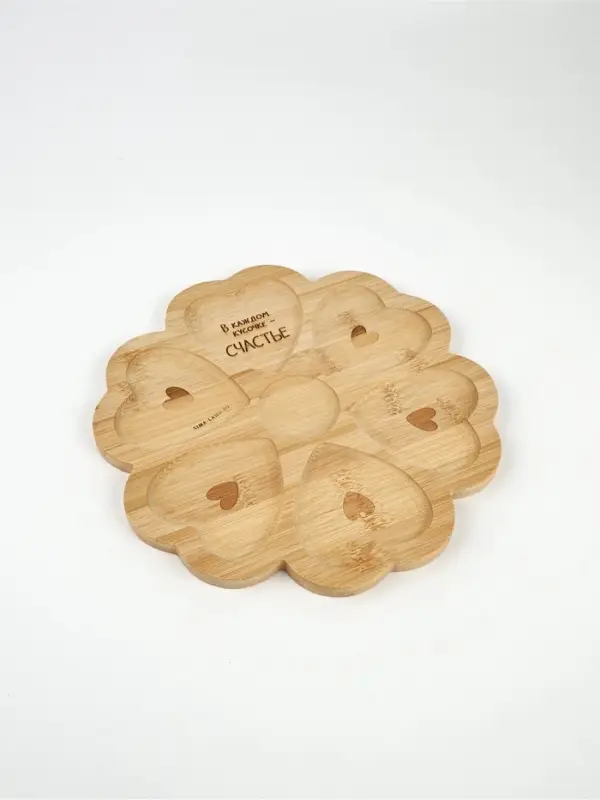 Менажница в форме цветка &laquo;Любовь&raquo;, бамбук, 25 см