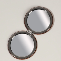 Зеркало складное &laquo;Орнамент&raquo;, d = 7,2 см, с увеличением, цвет коричневый