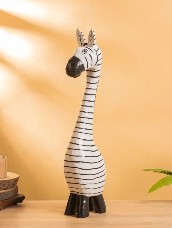 Сувенир "Зебра" дерево 13х7х50 см, цв. чёрно-белый