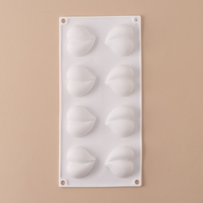 Форма для муссовых десертов и выпечки &laquo;Рандеву&raquo;, 30&times;14,4&times;2 см, 8 ячеек (4,9&times;4,4 см), цвет белый