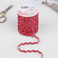 Тесьма отделочная &laquo;Вьюнчик&raquo; с серебряной нитью, 5 мм, 27 &plusmn; 1 м, цвет красный