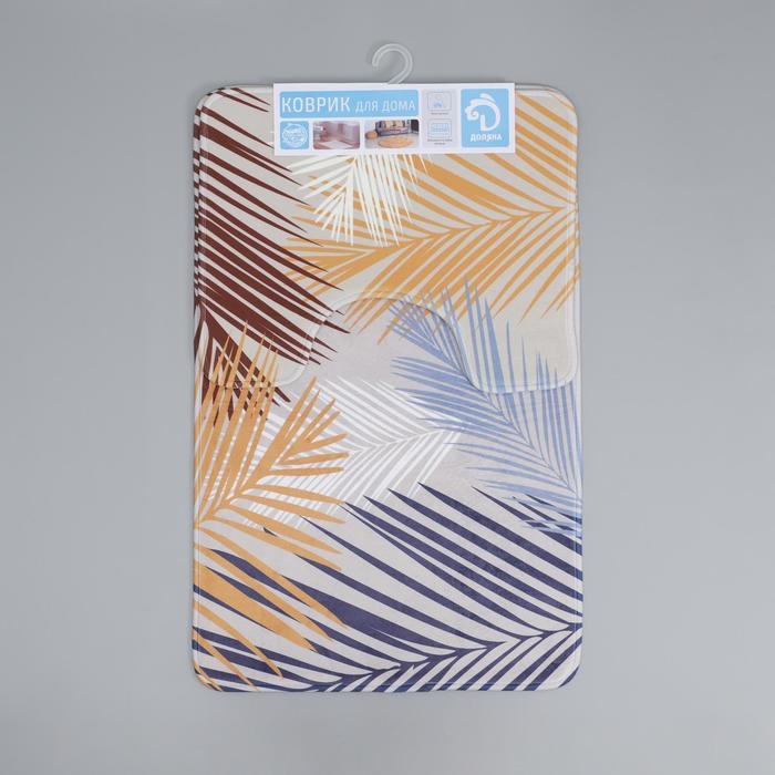 Набор ковриков для ванной и туалета Доляна &laquo;Тропический&raquo;, 2 шт: 50&times;80, 40&times;50 см