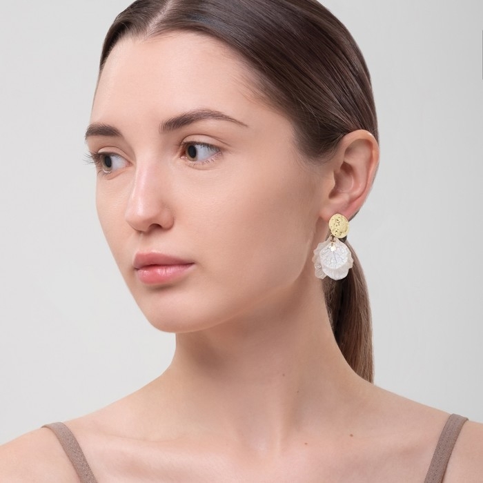 Серьги ассорти &laquo;Ветер&raquo; бабочка, малые, цвет белый в золоте