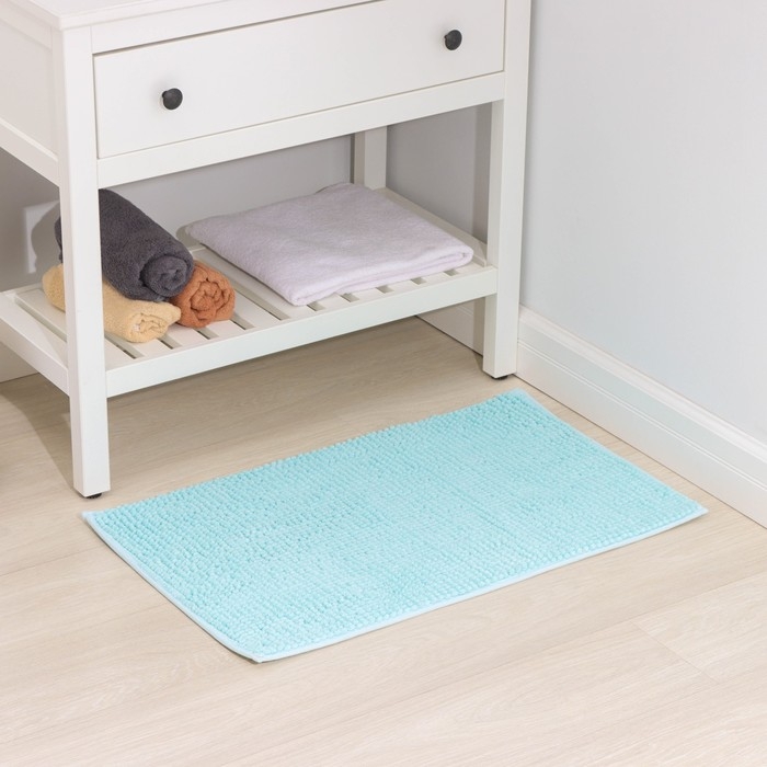 Коврик для дома Доляна &laquo;Букли&raquo;, 50&times;80 см, цвет голубой