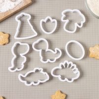 Набор форм для печенья Доляна &laquo;Хищные динозавры&raquo;, 8 шт, цвет белый